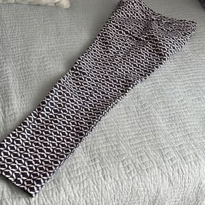 Boden 97% Cotton Pants Navy & White Geometric Pattern Size 8L Like New